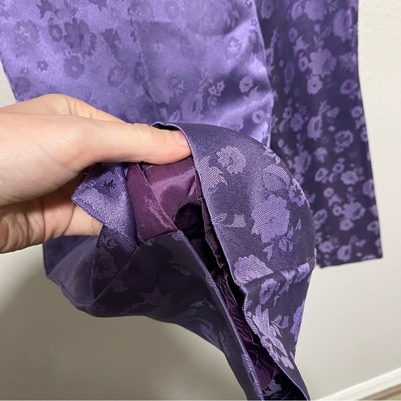 Vintage Purple Floral Jacquard Tapered Pants - Picture 7 of 10